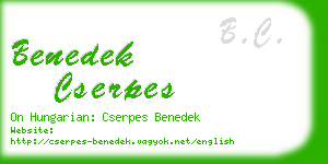 benedek cserpes business card